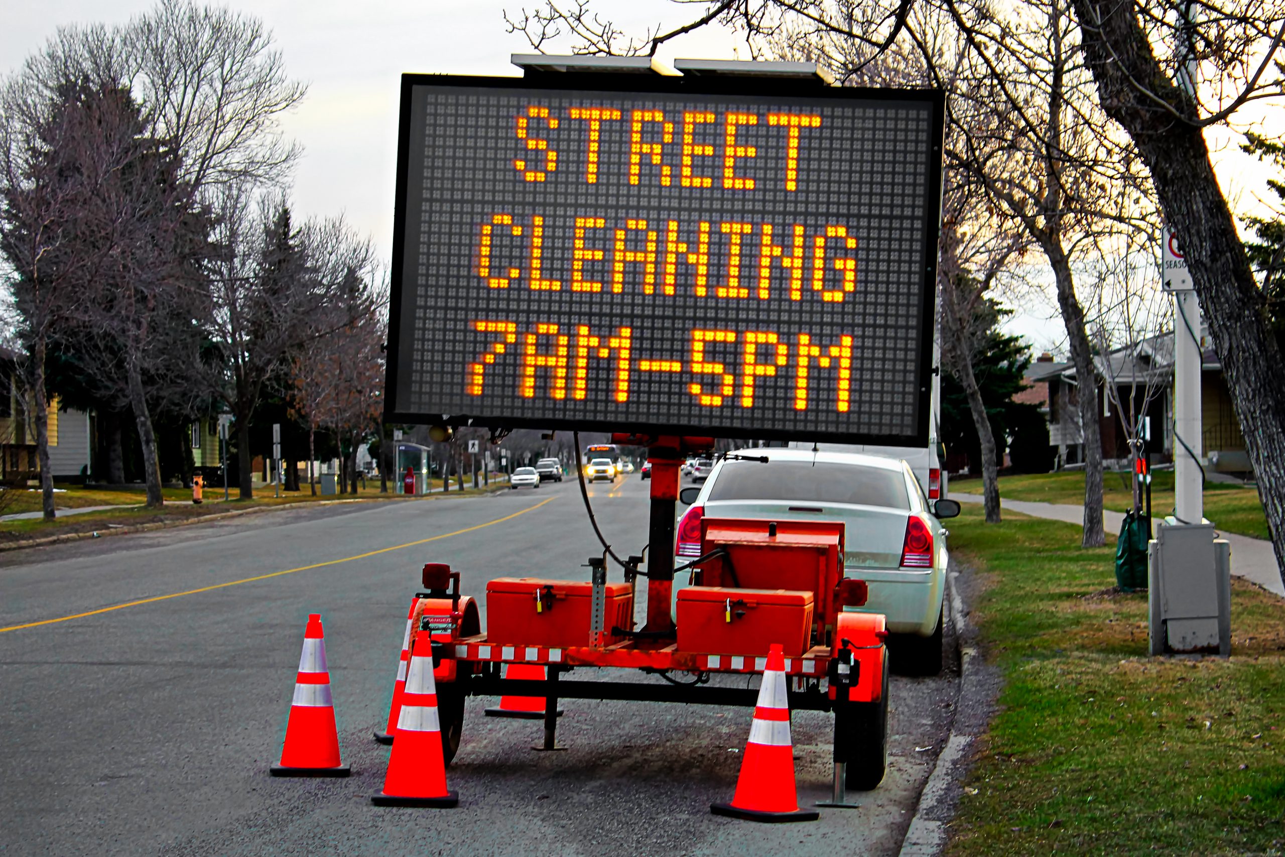 Street Cleaning Electronic Sign in Wilmington