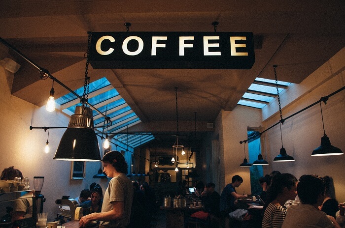 Interior Hanging Ceiling Sign for Coffee