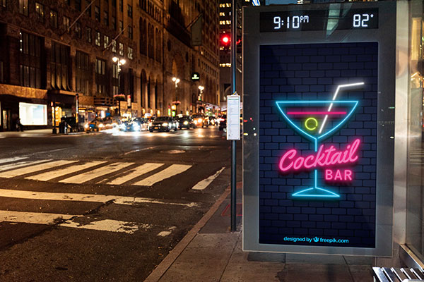 Personalized Exterior LED Neon Sign for Cocktail Bar in Wilmington
