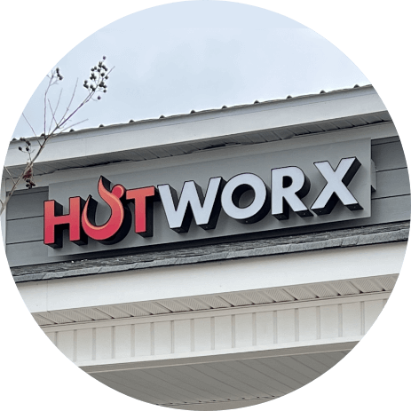 3D storefront sign made for Hotworx business in Wilmington