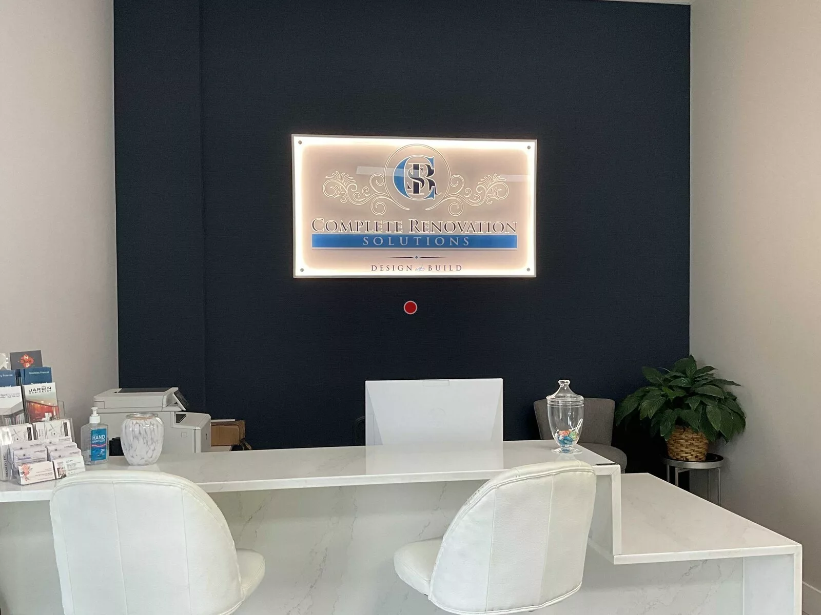 Complete Renovation Solutions Edge Lit Cabinet Lobby Sign